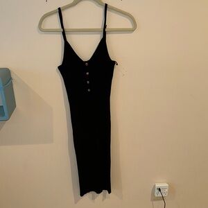 Love Tree Black Buttoned Dress